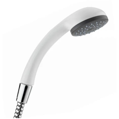 Pomme de douche Cobra, 1 jet pluie, D. 65 mm, picots anti-calcaire, blanc (1/2)