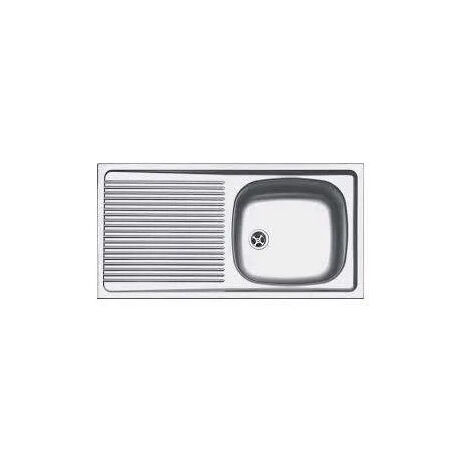 Évier inox à encastrer 1 cuve 1 égouttoir 860x435 mm, ESX611 86 (1/2)