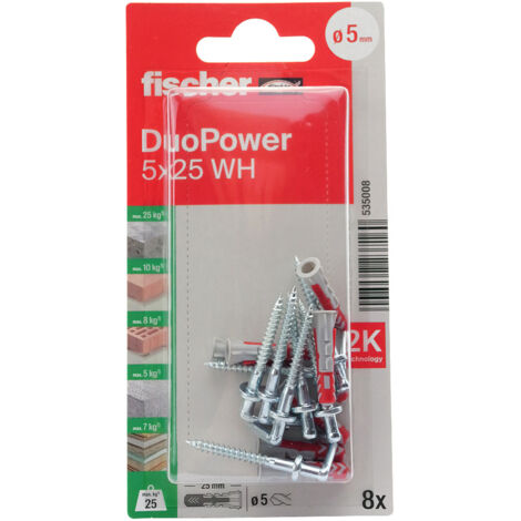 FISCHER - Cheville duopower 5x25 wh blister de 8 (1/5)