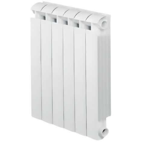 Global – Radiateur fonte aluminium 942W – 6 éléments – Compatible chauffage central – Design moderne blanc – Pour pièces jusqu'à 12 m²