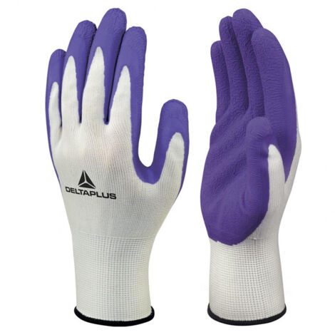 Gant jardin tricot polyester, paume enduite mousse latex, taille 7 (1/4)