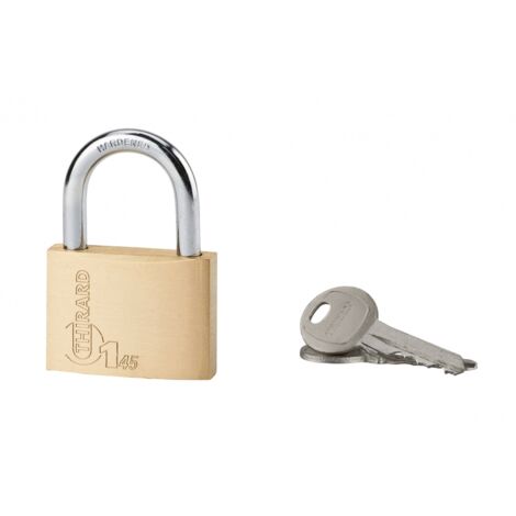 THIRARD - Cadenas à clé Type 1, intérieur, laiton, anse acier, 45mm, 2 clés - THIRARD (1/3)