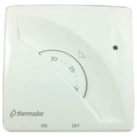 Thermostat d'ambiance mécanique 230VAC – Plage de réglage 7°C à 30°C – Position hors gel à 5°C – IP20 pour chauffage domestique – Landis