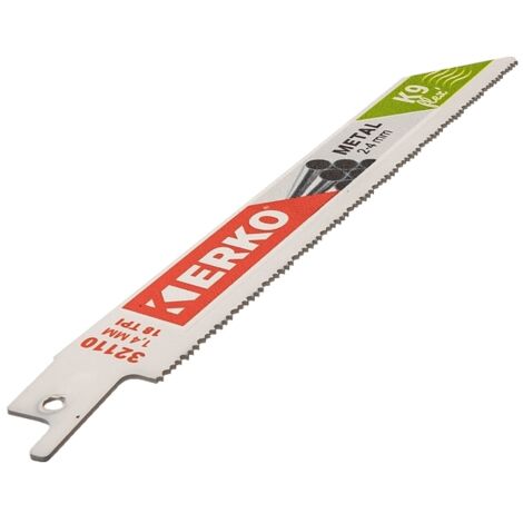 Lame Scie Sabre 150 x 19 x 0.9 148TPI Metal K-9 lot de 5 Erko