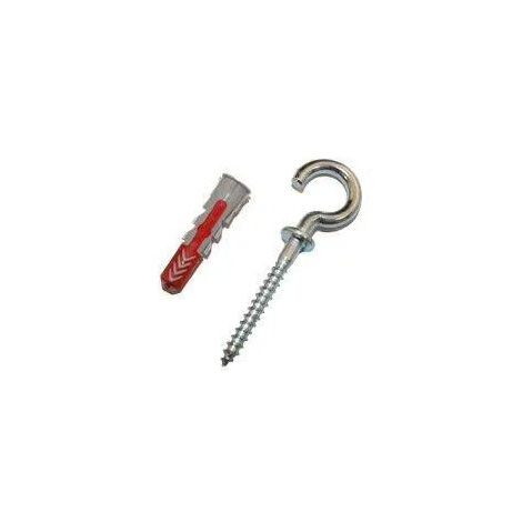 Blister de 2 chevilles universelles Duopower Ø10 x 50 mm + crochet rond grand format - Fischer (1/7)