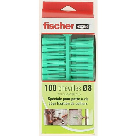 Cheville nylon PC verte 8x34 mm pour vis bois 100 pi ces Fischer