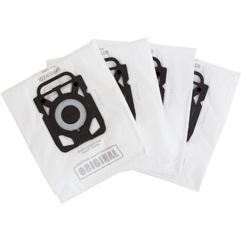 Sacs synthétiques par 4 + 1 pré-filtre 107412688 pour Aspirateur NILFISK (1/2)