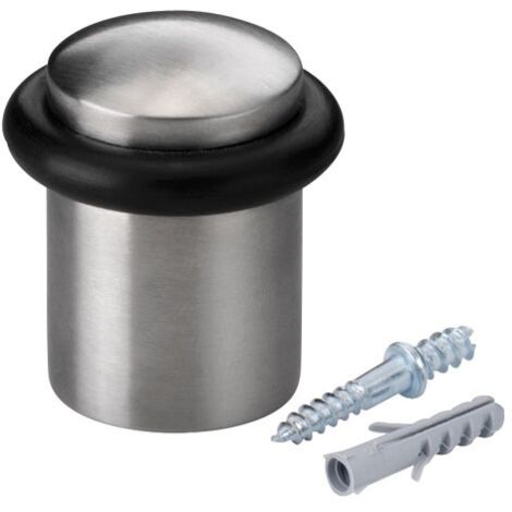 Butoir de porte à joint torique en acier inoxydable – Ø27mm – Finition inox – Fixation à vis – Amortisseur de chocs pour murs – Inofix