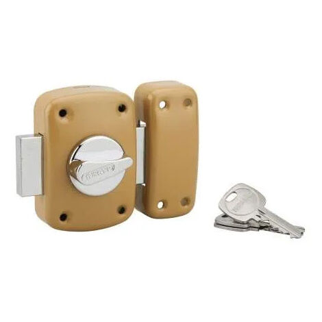 Verrou CORVETTE, bouton cylindre 45 mm, epoxy or, 3 clés (1/2)
