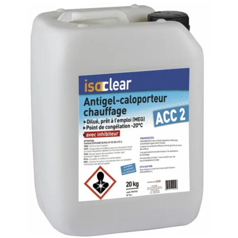 Fluide antigel caloporteur chauffage dilue 20L