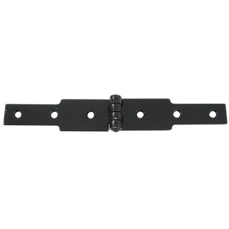 Afbat – Charnière à congé 200mm en acier noir – Largeur 39mm – Épaisseur 3mm – Diamètre trou 7mm – Pour volets en bois - 2xl120mm