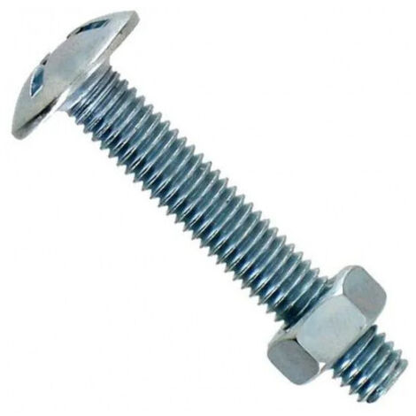 Boulon poêlier en acier zingué 6x40, 60 pièces avec écrou
