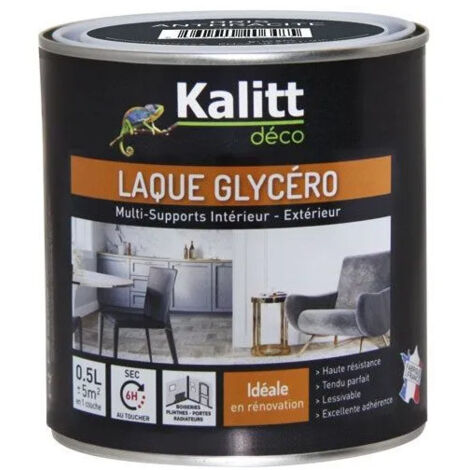 Peinture laque glycéro satin brillant gris 0.5 litre