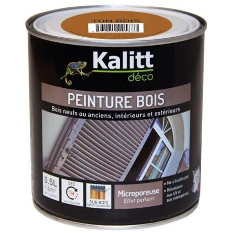 Peinture bois acrylique satin ton bois 0.5 litre