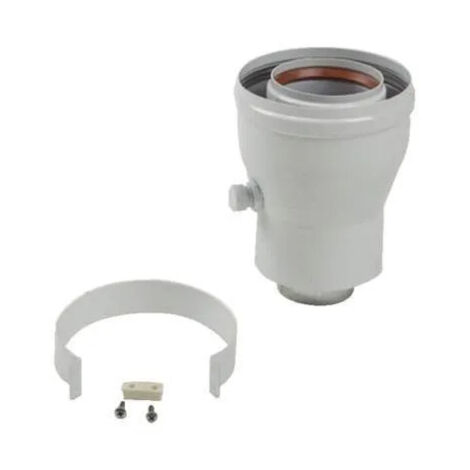 Chaffoteaux – Adaptateur vertical D.80/125 – Raccord fumisterie D60/100 – Conduit ventouse gaz horizontal/vertical – Pour chauffage (1/2)