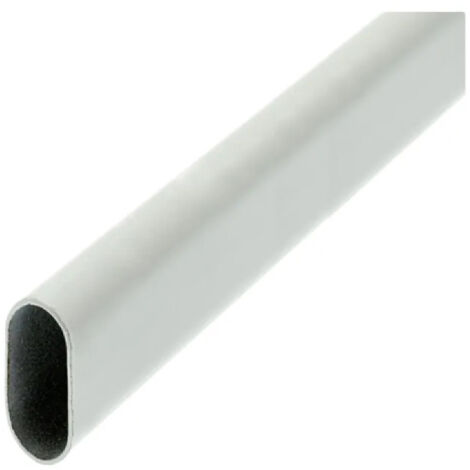 Tube penderie ovale, 30x15 mm, longueur 150cm, blanc