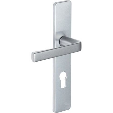 Vachette – Poignées de porte Kasa – Aluminium et polyamide – Finition argent anodisée – Entraxe 195 mm – Clé type I – Installation simplifiée (1/10)