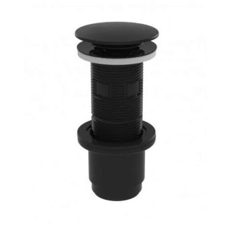 Valentin – Bonde de lavabo Digiclic noire – Vis centrale 80 mm – Serrage de 5 à 87 mm – Hauteur ajustable jusqu'à 100 mm – Installation rapide (1/10)