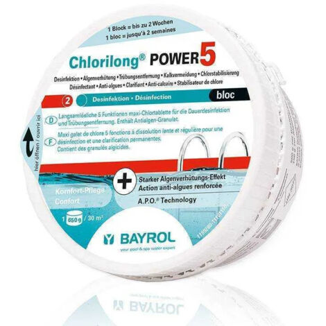 Chlore, bloc power5 de 650g (1/3)