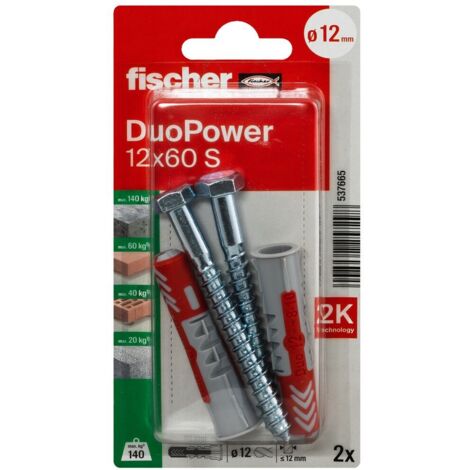 Fischer 537665 DuoPower 12 x 60 S K NV Set de chevilles 60 mm 12 mm 1 set V887403