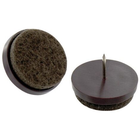 Patin à clouer en feutre marron pour meubles, 22 mm, 4 unités (1/2)