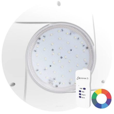 Projecteur LED plat 16W RGB pour éclairage piscine – 90 LED – Télécommande incluse – IP68 – 600 lumens – Durée de vie 15 000 h – Seamaid (1/5)