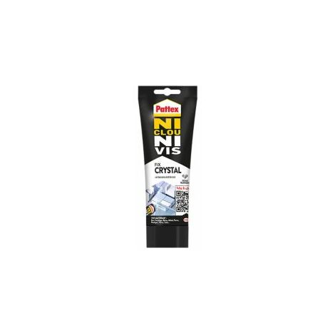 Pattex Ni Clou Ni Vis Tous Matériaux Crystal, colle de fixation de haute qualité, mastic transparent multi-supports, colle forte multi-usages, tube de 90 g (1/5)