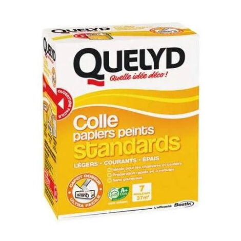 Colle standard incolore 250 g – Pour papiers peints légers, épais, lavables – Collage résistant, finition transparente – Quelyd