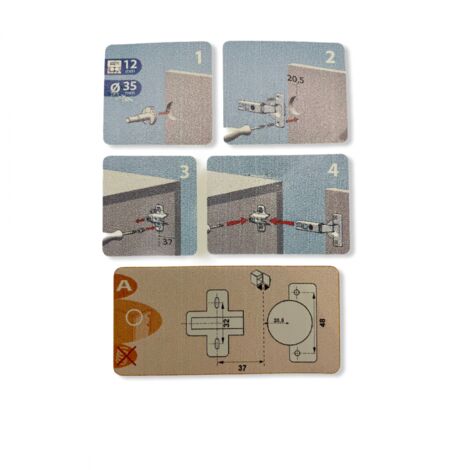 2 charnières Invisibles 90° clipsable pour porte de meuble d'angle à