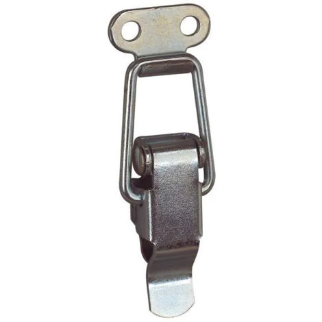 Fermoir levier gâche avec crochet sans porte cadenas, 60x1.3mm, acier zingué.