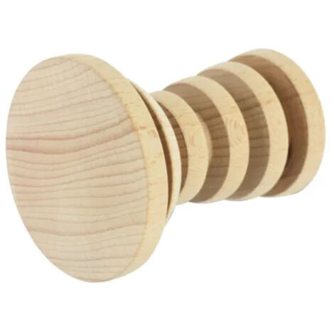 Patère porte cintre 1 tête bois d'hêtre brut RUCHESCANDY, D. 80 x P. 100 mm