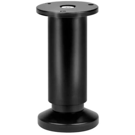 Pied cylindrique à visser en aluminium mat noir, platine D. 38 mm H.120 mm