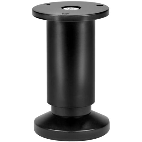 Pied cylindrique à visser en aluminium mat noir, platine D. 38 mm H.100 mm