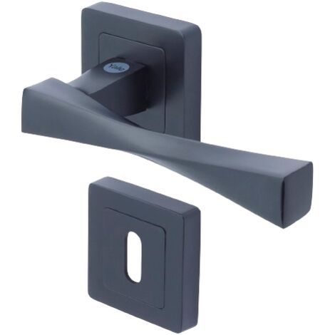 Poignée de porte carré de 7, noir, YALE Verona, cylindre euro