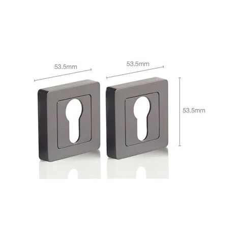 Poignée de porte carré de 7, noir, YALE Verona, cylindre euro
