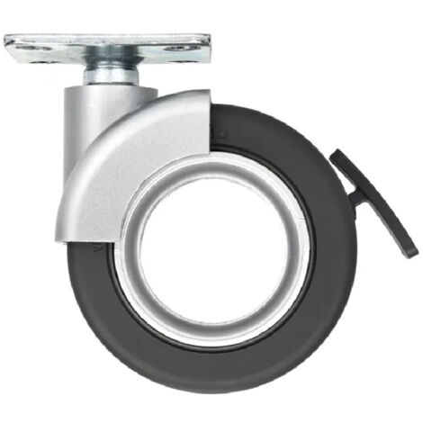 Roulette pivotante avec frein rotola noir, 47x47 mm, D. 65 x H.80 mm, entraxe 35x35mm (1/2)