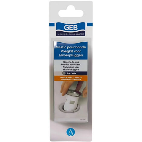GEB – Mastic d'étanchéité cordon préformé 8mm – Résistant à l'eau chaude et froide – Pour bondes évier, douche, lavabo – Application manuelle