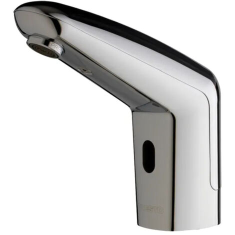 Presto – Robinet électronique de lavabo 55060 – Finition métal – Détecteur infrarouge – Débit 3 l/mn – Résistance thermique jusqu'à 75°C
