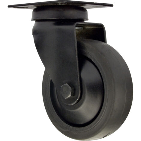 Roulette pivotante à platine 42x42 mm, diamètre 75 mm (1/2)