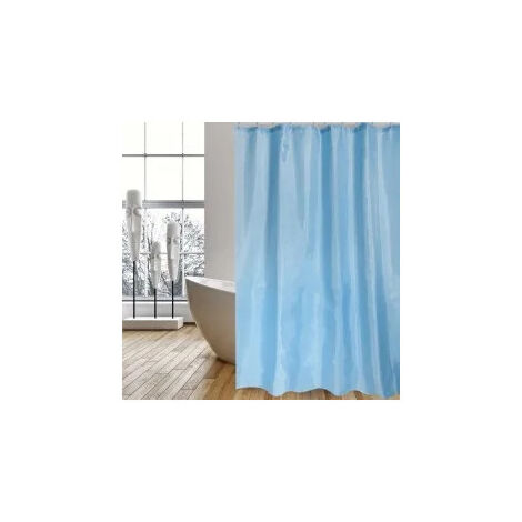 Rideau de douche polyester bleu 180 x 200 cm (1/2)