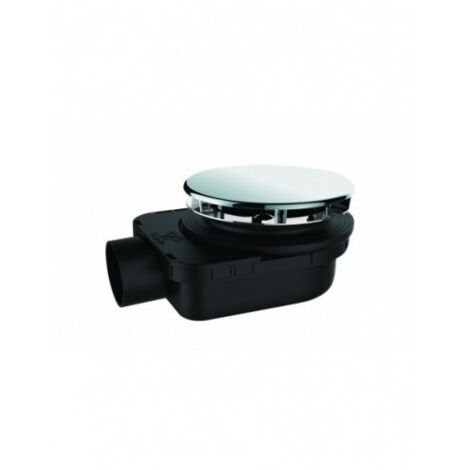 Bonde de douche Smart ultra-plate pour receveur D.90 sortie horizontale, H.48, à coller