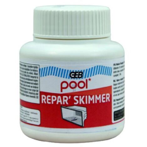 GEB – Gel de réparation pour skimmer de piscine – Colle résistante à l'eau chlorée – Pot de 125 ml – Répare fissures jusqu'à 5 mm