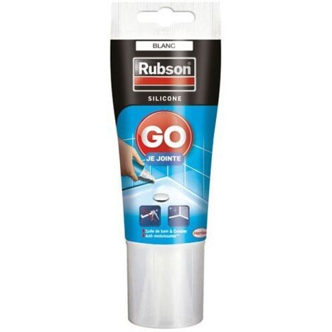 Rubson – Mastic sanitaire blanc silicone 300g – Étanchéité pour douches et baignoires – Résistant aux moisissures – Application facile