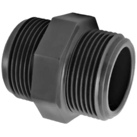 Raccord d'évacuation PVC – Mamelon à visser 1'1/2 – Pression 16 bar – Températures 0-60°C – Pour adduction d'eau et irrigation (1/2)