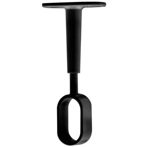 Support central réglable pour tube penderie 30x15mm – Zamak noir – Coque 1 pièce – Visserie fournie – Cime (1/3)