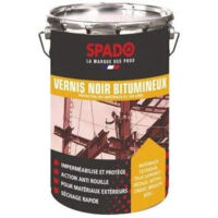 Vernis noir bitumineux 4l – Protection anticorrosion et antihumidité – Pour toitures et charpentes métalliques – Spado