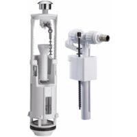 Siamp – Mécanisme de chasse d'eau WC complet double volume – Flotteur 95L – Débit de rinçage puissant 3,5 l/s – Ajustable sans découpe