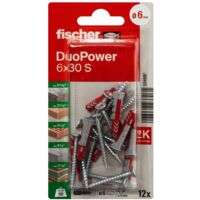 Fiches FISCHER DuoPower avec vis Ø6x30mm - Blister 12 unités 534997