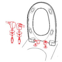 Fixations charnieres avec descente ralentie pour abattant de wc Chamade Allia