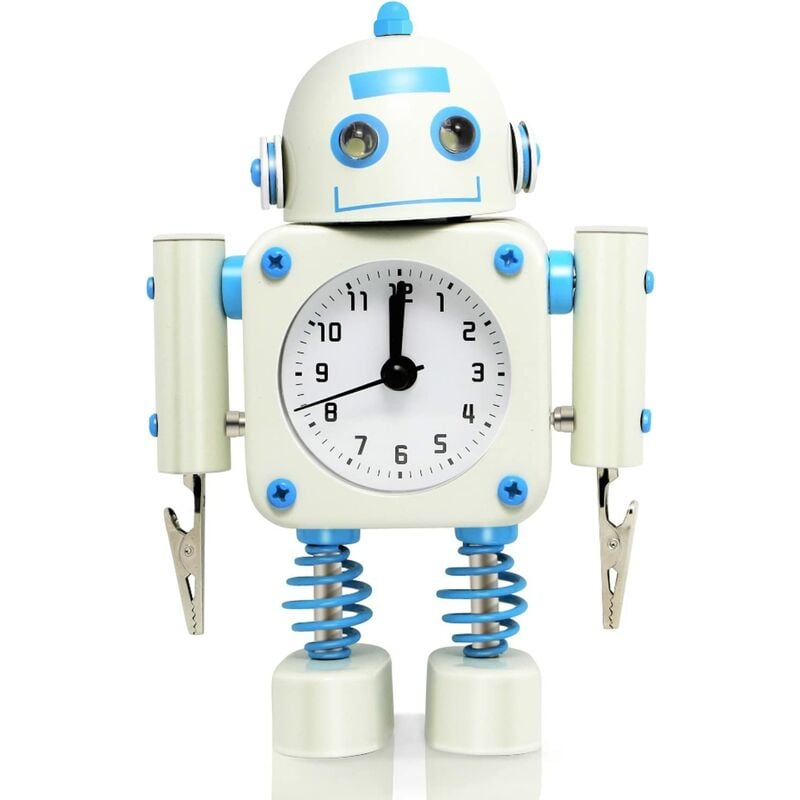 Réveil Robot, Réveil Enfant avec LED Affichage de l'heure et Température,  Réveil Robot Non-Ticking en Métal, Réveil avec Yeux Lumineux Clignotants et  Bras Rotatif pour Enfants : : Cuisine et Maison